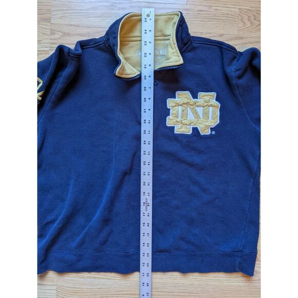 Mens UNIVERSITY OF NOTRE DAME Quarter Zip Blue Sweatshirt Size M FIGHTING IRISH - Picture 6 of 7
